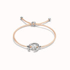 Salmon cord bracelet with a pearl